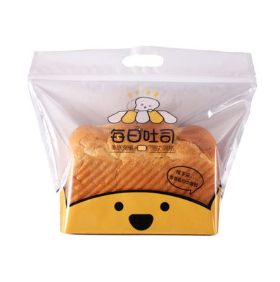 Handle Hole Bakery Plastic Plastic Bags For Bread Packaging 200G 300G Size