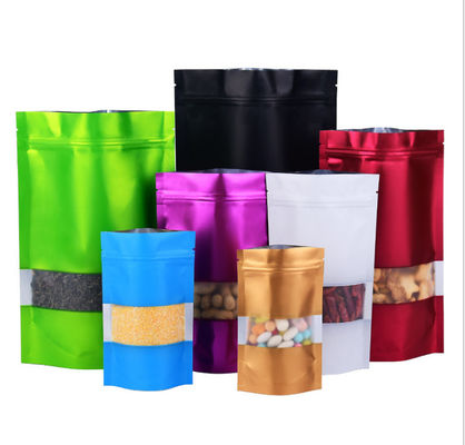 High Barrier Aluminum Foil Pouches 18*26cm Stand Up Plastic Printed Pouch With Window