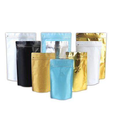 250g Capacity Aluminum Foil Resealable Stand Up Coffee Bags Side Gusseted With Valve