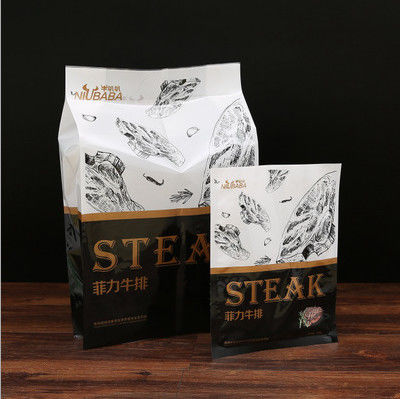Side Gusseted Frozen Food Vacuum Packaging Bag Nylon Embossed Moisture Proof