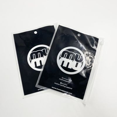 Black Polyethylene PE Gloves Plastic Packaging Bag With Pull Tab Zipper