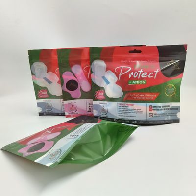 Custom Printed Plastic Packing Bag Of Lady'S Sanitary Napkin Zipper Lock And Euro-hole On the Top