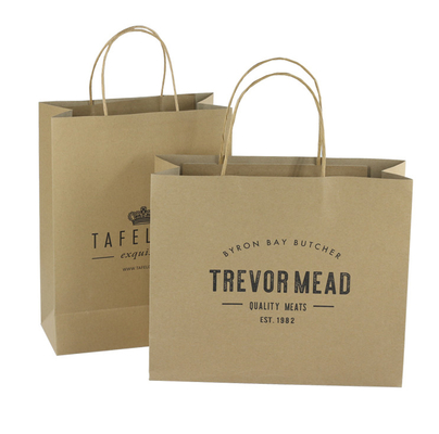 Cardboard Packaging Brown Craft Shopping Paper Bag With Handles