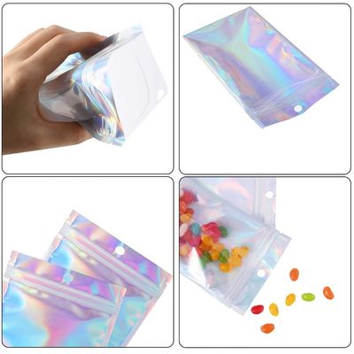 Shiny Holographic Mylar Food Packaging  Bag Pouch Aluminum Foil Metallized