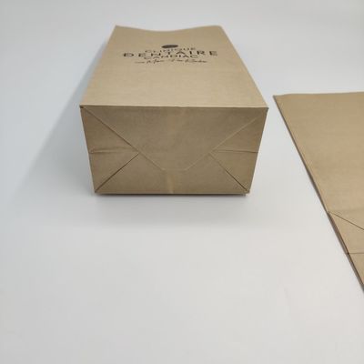 Brown Kraft Paper Bread Packaging Bag Screen Printed 60-200GSM Thick