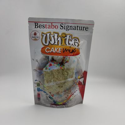 OEM Cake Powder  Aluminium Bag Side Gusset Resealable Standing Pouch Foil