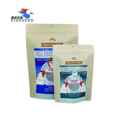Custom Mutillayer Stand Up Kraft Paper  Bags With Window Gravure Printed