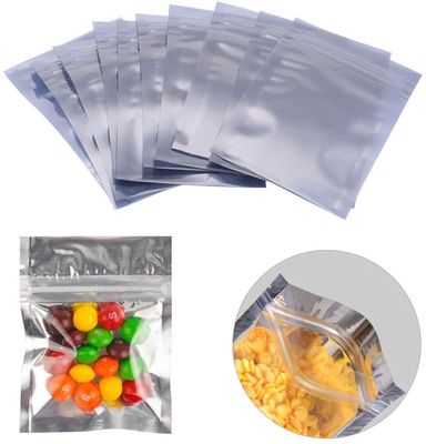 Metalized resealable Foil Plastic Packaging Bag pouch Clear Front Moisture Proof