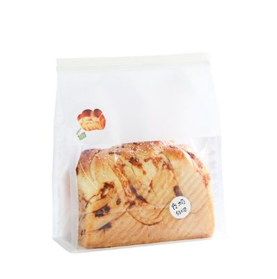 White Brown Sustainable Paper Bread Packaging 200-280microns With Clear Middle Window