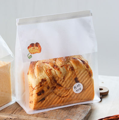 White Brown Sustainable Paper Bread Packaging 200-280microns With Clear Middle Window