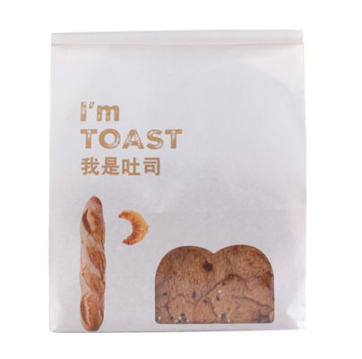 OEM White Gravure Custom Printed Bakery Bags With Window Transparent