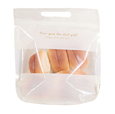 Custom Logo Printing Stand Up Plastic Bread Packaging Bag OEM Standard With Handle