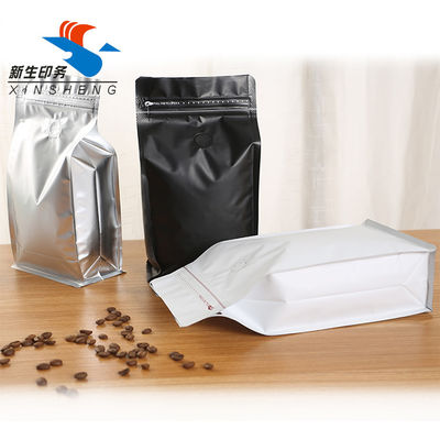 standing Aluminum Foil Kraft Paper Packaging Bag pouch Flat Bottom Resealable
