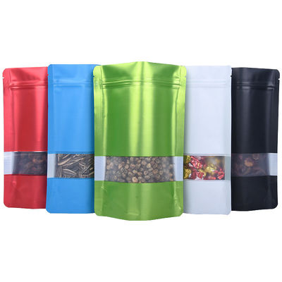 High Barrier Aluminum Foil Pouches 18*26cm Stand Up Plastic Printed Pouch With Window