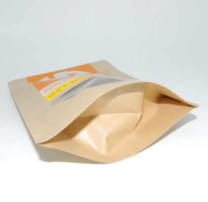 Custom Logo Granola paper kraft food pouches 160*245mm with Top Zipper