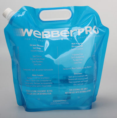Blue Custom Drink Pouches 4L 5L Large Size stand Up Pouches For Liquids