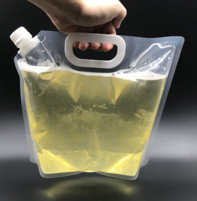 3L 5L 6L Transparent Beer Liquid Packaging Pouch Bags With Spout Handle