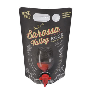 Liquid Pouch Packaging 400 Microns Plastic Drink Pouch Bags With Handle