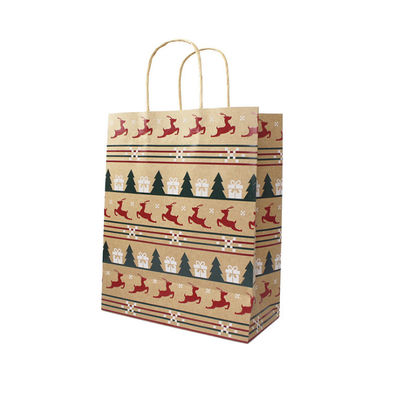 Custom Offset Printed Paper Gift Bags With Handles Biodegradable