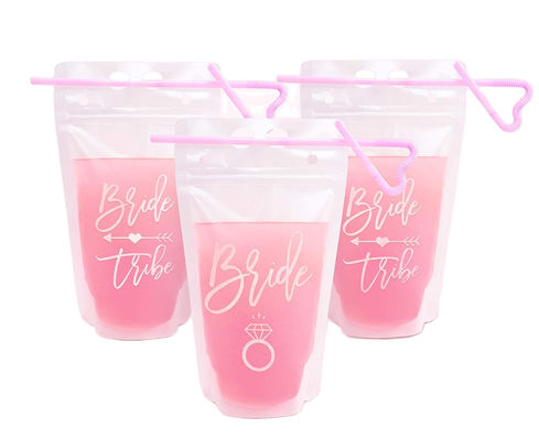 Party Sports Use16OZ drink Liquid Packaging Pouch With Straw Handle