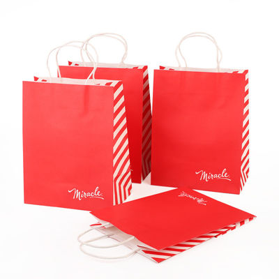 Kraft Carry Bags Drawstring Custom Printed Paper Gift Bags 150g