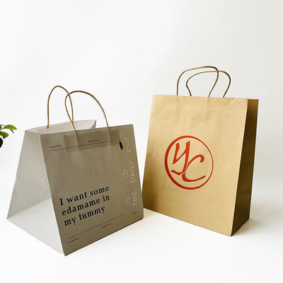 FSC Twisted Handle Paper Bags White Brown 30-160gsm Paper Bags Printed With Logo