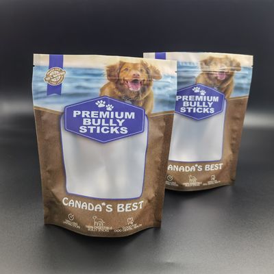 Digital Printing Stand Up Packaging pet food , SGS Zipper dog treat packages