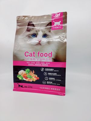 Matte Finishing Animal Feed Packaging Bags 2.5-8 Mil Thick Cat Food Packaging