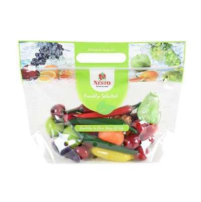 PET CPP Stand Up Fresh Fruit Food Packaging Bag  With Zipper Vent Holes