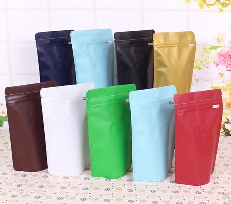 Aluminum Foil 125g Stand Up Coffee Bean Pouch Bags With Valve