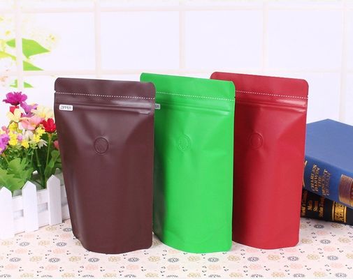 Moisture Proof 50g Stand Up foil Coffee Pouch Packaging Self Sealing With One Way Valve