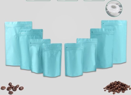 250g Capacity Aluminum Foil Resealable Stand Up Coffee Bags Side Gusseted With Valve