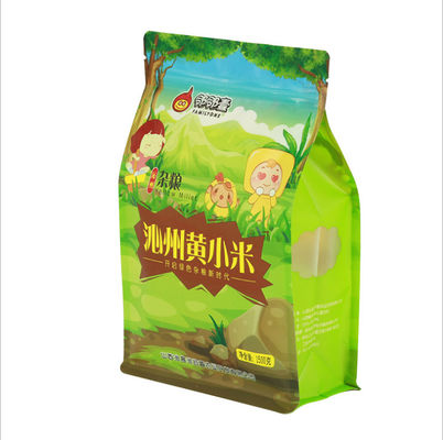 Flat Bottom Stand Up Aluminum Foil Bag pouch Gravure Matte Printed