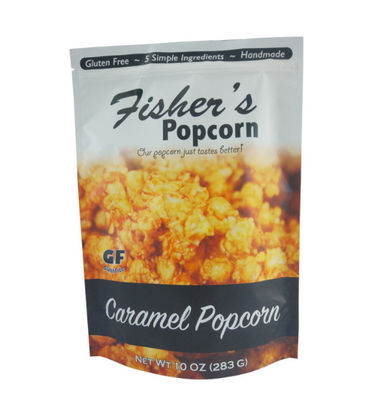 Gravure Printing Popcorn Packaging Pouch 100-300 Microns Thick Stand Up Pouch Bags