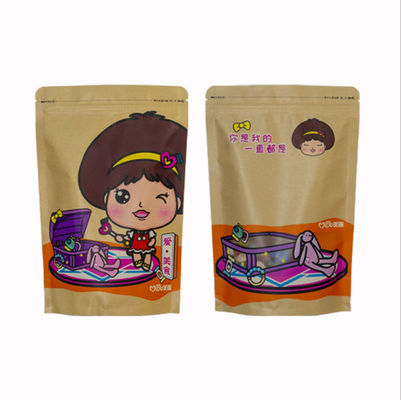 Recyclable Kraft Barrier Pouches 80-180 Mic Stand Up Pouch With Zipper
