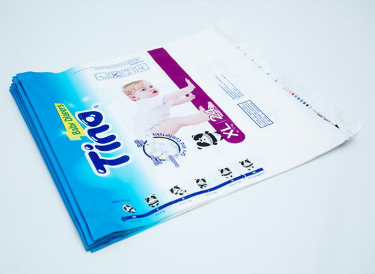 LDPE Diaper Sanitary Napkin Custom Printed Plastic Bags Packaging ISO with Patch Handle