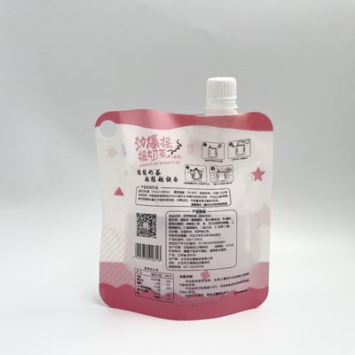 CMYK 4 Layer PE Custom Juice Pouches Plastic Liquid Pouches With Nozzle