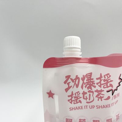 CMYK 4 Layer PE Custom Juice Pouches Plastic Liquid Pouches With Nozzle
