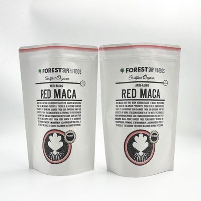Resealable White Kraft Aluminum Laminated Bags Biodegradable