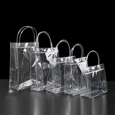 Custom Printed Logo Handle Translucent Plastic PE Shopping Bag