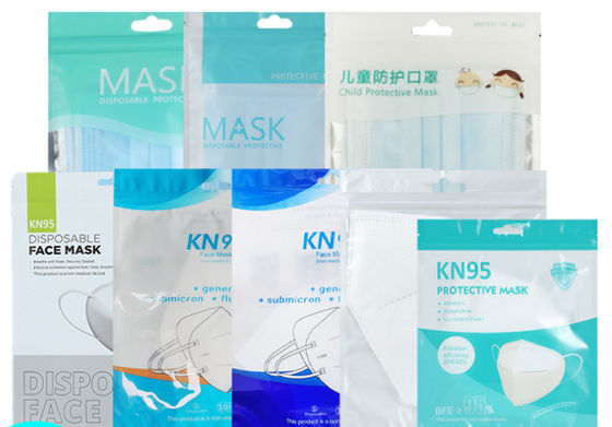 Custom Surgical Disposable N95 Face Mask Plastic Packing Bag 60mic