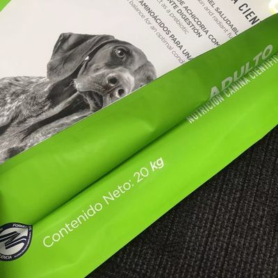 Large Weight Gravure Printing 20kg Dog Food Packaging Bags With Slide Button Zipper