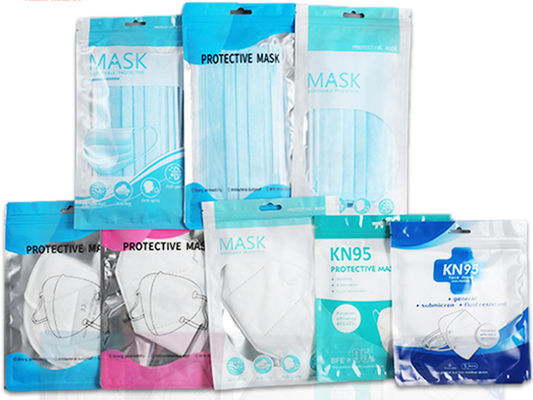 Clear Disposable Face Mask Plastic Zipper Pouch Reusable