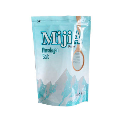 Customized Printed Mylar Zipper Stand Up Pouch 2KG for Sea Salt Packing