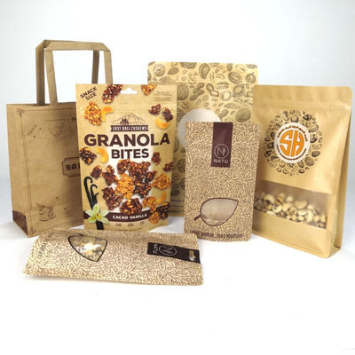 Kraft  Clear Window Coffee Bean Packaging Bag Recyclable Digital Printed