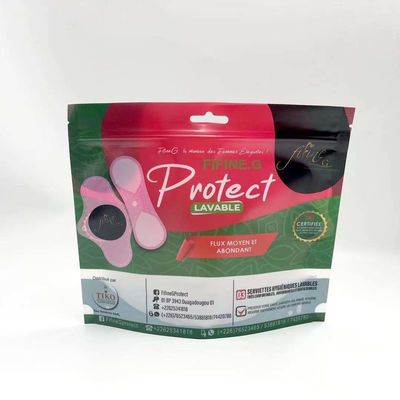 Custom Printed Plastic Packing Bag Of Lady'S Sanitary Napkin Zipper Lock And Euro-hole On the Top