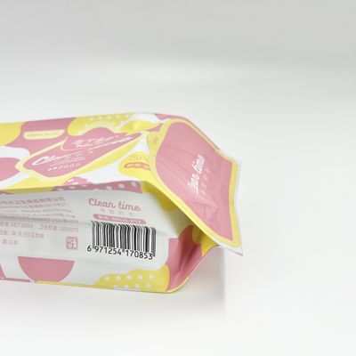 CMYK Printed Lady'S Sanitary Napkin Aluminum Foil Bag With Stickers