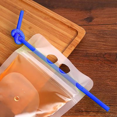 500ml 750ml Transparent Drink Liquid Packaging Pouch With Straw And Handle