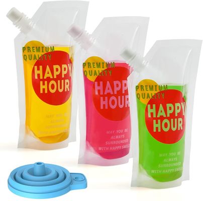 300 Microns Spout Plastic Juice Drink Bag Pouches Gravure Printing