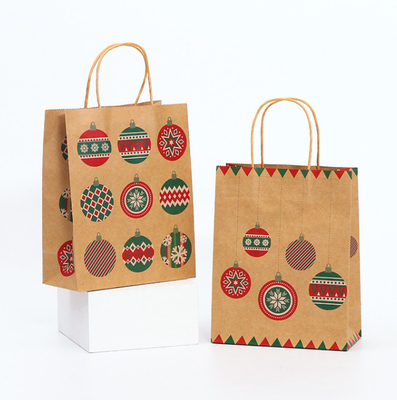 300GSM Kraft Paper Carrying Shopping Bags Gravure Printing With Handles
